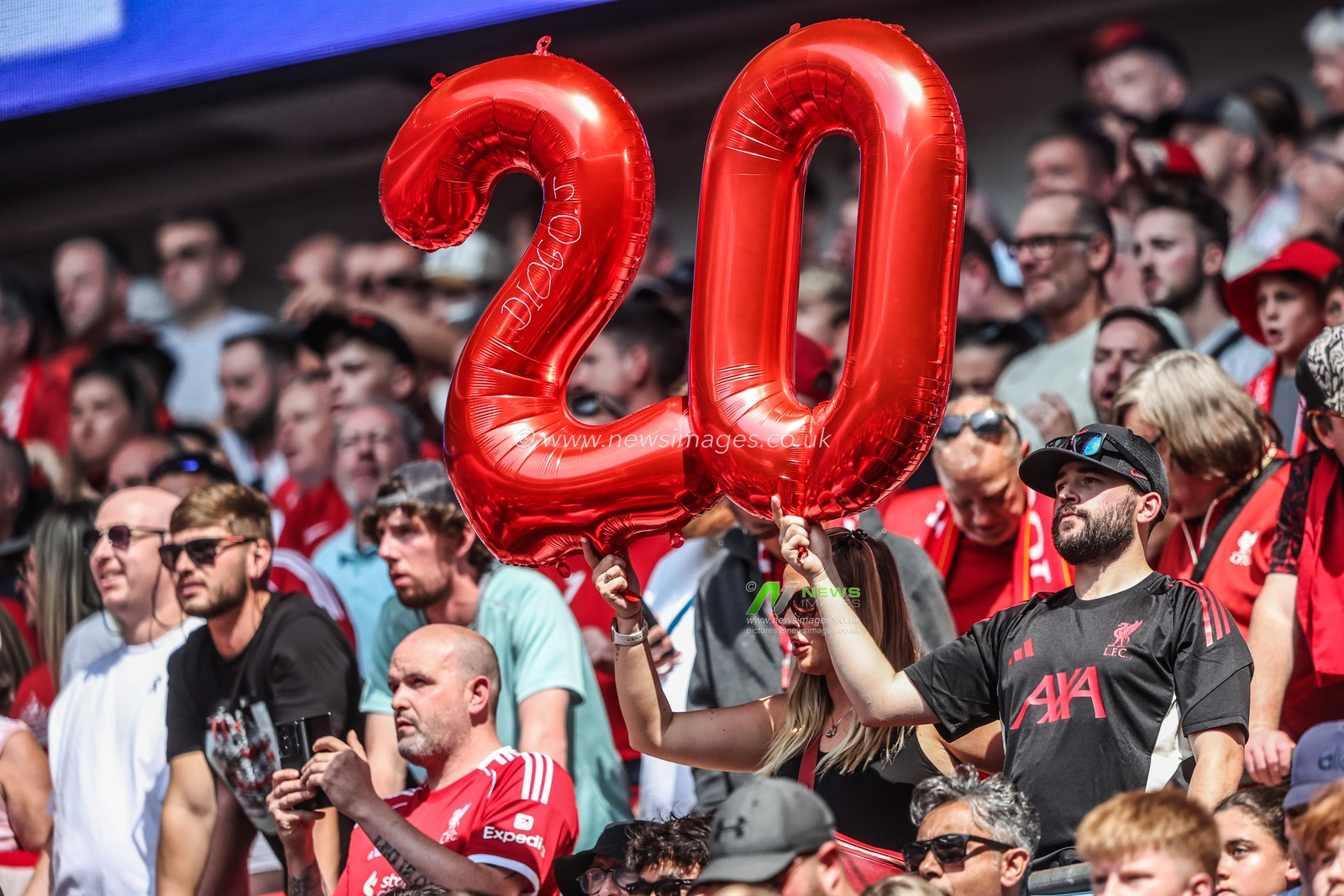 A balloon for Diogo Jota during the The FA Community Shield match Crystal Palace vs Liverpool at Wembley Stadium, London, United Kingdom, 10th August 2025

(Photo by Alfie Cosgrove/News Images)