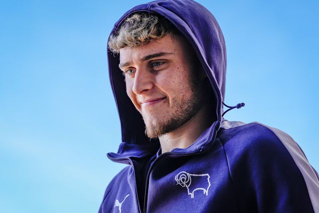 Bobby Clark of Derby County arrives at the stadium prior to kick off during the Sky Bet Championship match Derby County vs Swansea City at Pride Park Stadium, Derby, United Kingdom on 14 February 2026

(Photo by Maynard Manyowa/News Images)