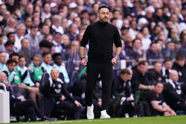 Roberto De Zerbi manager of Tottenham Hotspur during the Premier League match Tottenham Hotspur vs Brighton & Hove Albion at Tottenham Hotspur Stadium, London, United Kingdom on 18 April 2026

(Photo by Harvey Murphy/News Images)