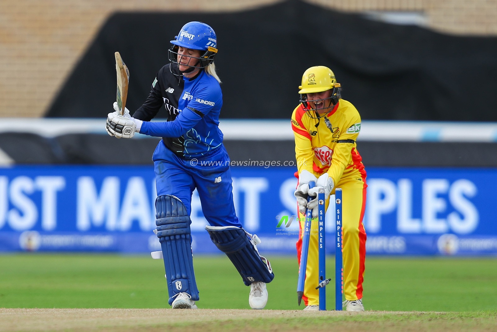 Georgia Redmayne of London Spirit is bowled out by Ash Gardner of Trent Rockets during the The Hundred match Trent Rockets Women vs London Spirit Women at Trent Bridge, Nottingham, United Kingdom, 7th August 2024

(Photo by Izzy Poles/News Images)