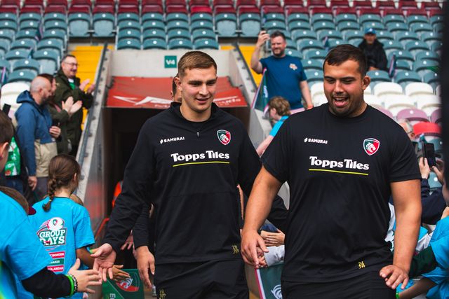Jack van Poortvliet of Leicester Tigers before the Gallagher Premiership Play-off Semi-final Leicester Tigers vs Sale Sharks at Mattioli Woods Welford Road Stadium, Leicester, United Kingdom, 7th June 2025

(Photo by Craig Evans/News Images)