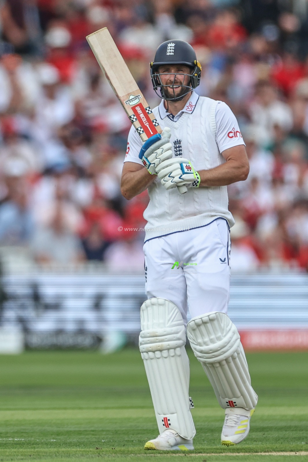 Chris Woakes of England reacts after he is caught out by Mikyle Louis of West Indies during the Rothesay Test Match Day Two England v West Indies at Lords, London, United Kingdom, 11th July 2024

(Photo by Mark Cosgrove/News Images)