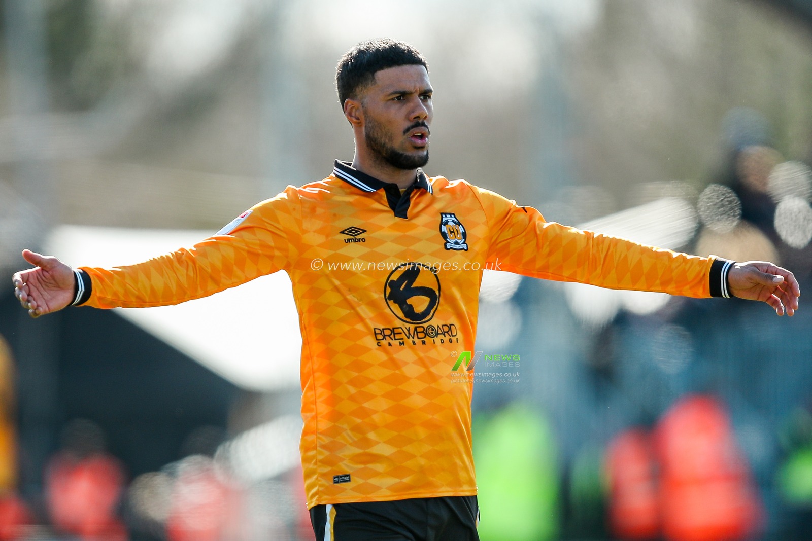Elias Kachunga of Cambridge United reacts during the Sky Bet League 1 match Cambridge United vs Peterborough United at Cledara Abbey Stadium, Cambridge, United Kingdom, 15th March 2025

(Photo by Izzy Poles/News Images)