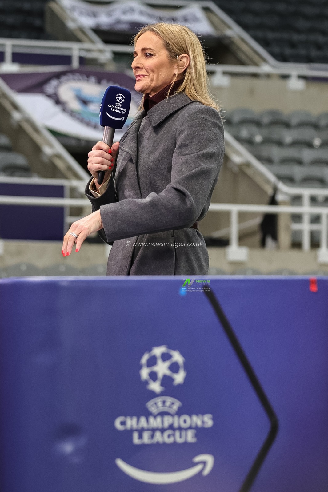 Gabby Logan during the UEFA Champions League Knockout Round Play-offs Newcastle Untied vs Qarabag at St. James's Park, Newcastle, United Kingdom on 24 February 2026

(Photo by Mark Cosgrove/News Images)