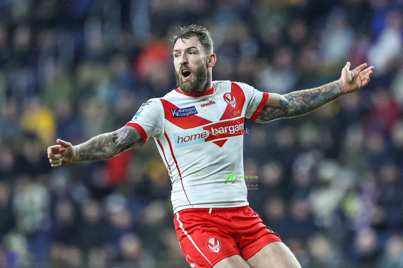 Daryl Clark of St. Helens reacts during the Betfred Super League Round 5 match Leeds Rhinos vs St Helens at Headingley Stadium, Leeds, United Kingdom, 15th March 2024

(Photo by Mark Cosgrove/News Images)