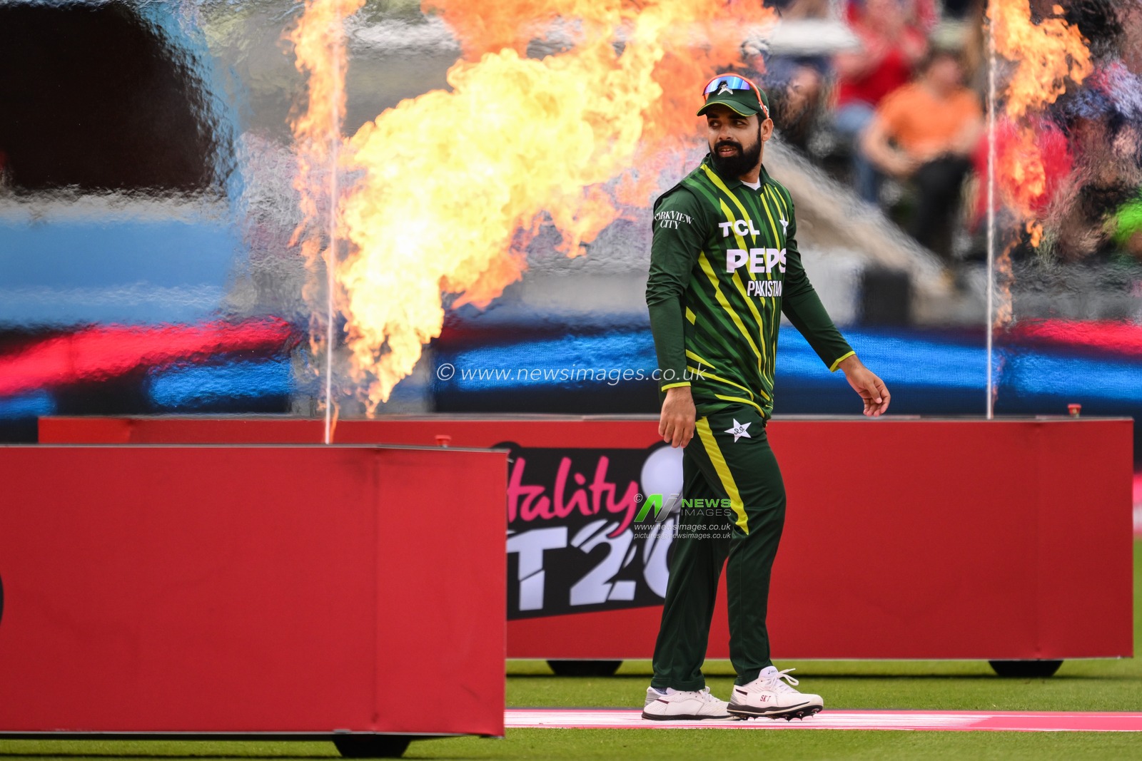 Shadab Khan of Pakistan walks out onto the pitch during the Vitality T20 International Series match England vs Pakistan at Edgbaston, Birmingham, United Kingdom, 25th May 2024

(Photo by Craig Thomas/News Images)