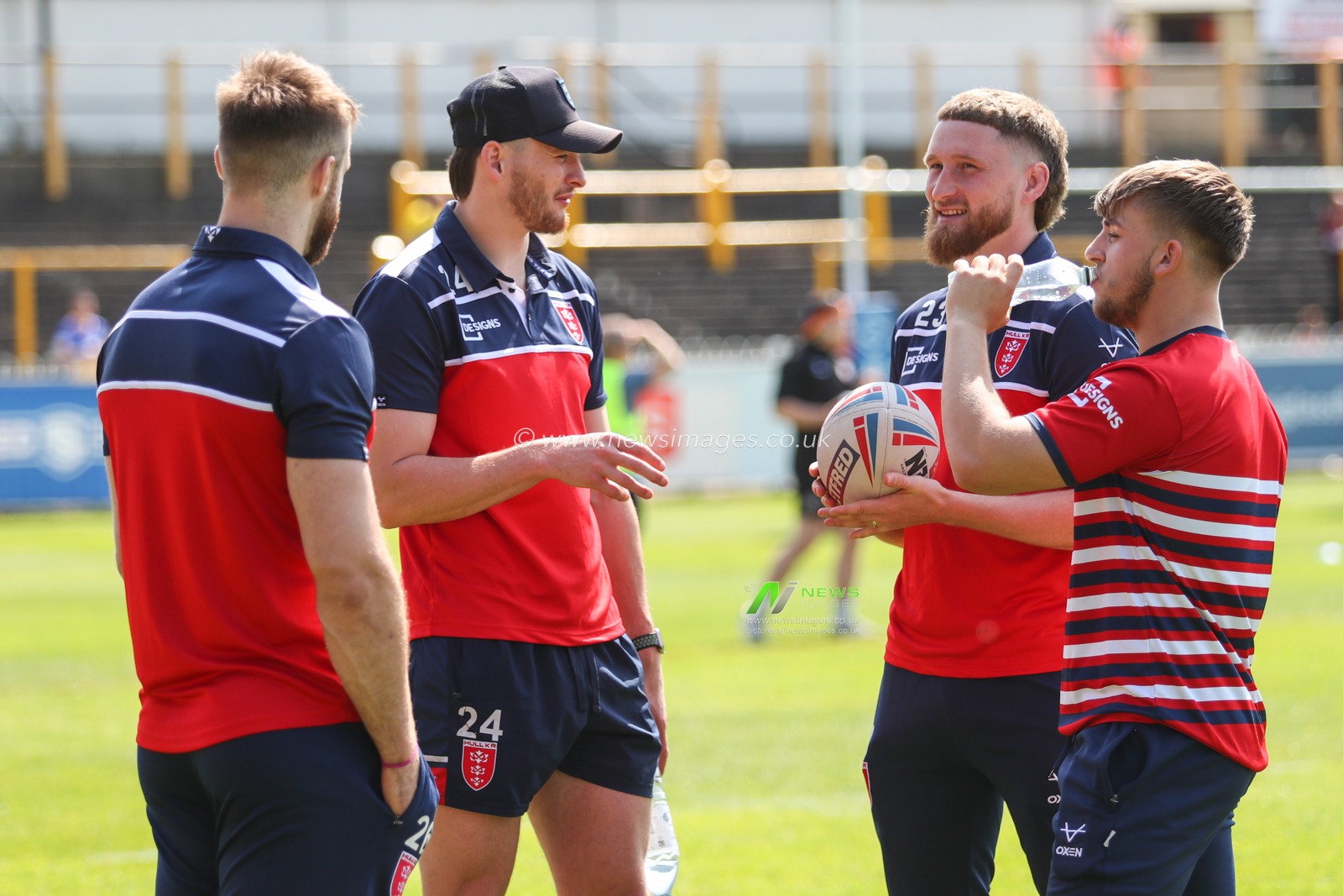 Hull KR players in a relaxed mood ahead of the kick-off at the Mend-A-Hose Jungle