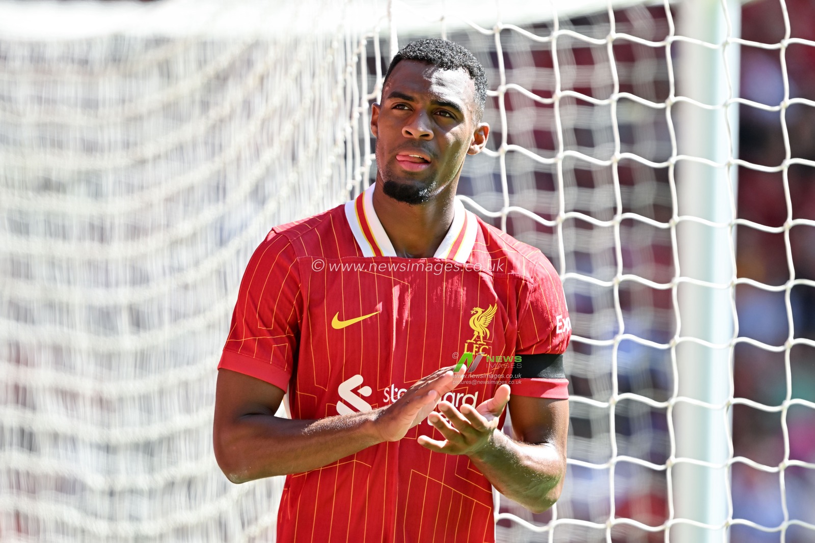 Ryan Gravenberch of Liverpool claps leaves as he leaves the pitch during the Pre-season friendly match Liverpool vs Sevilla at Anfield, Liverpool, United Kingdom, 11th August 2024

(Photo by Cody Froggatt/News Images)
