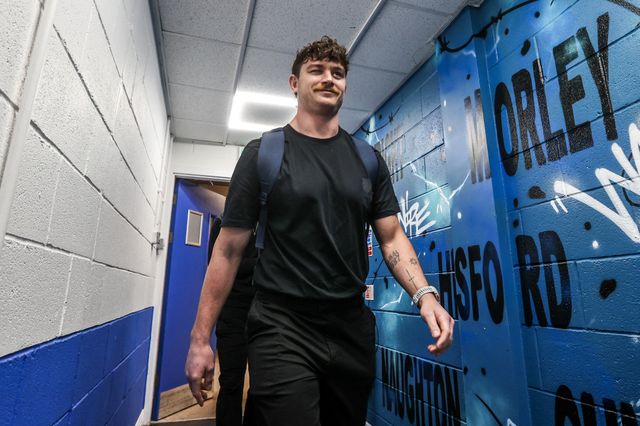 Jordy Crowther of Warrington Wolves arrives during the Betfred Super League round 5 match Warrington Wolves vs Castleford Tigers at The Halliwell Jones Stadium, Warrington, United Kingdom on 21 March 2026

(Photo by Alfie Cosgrove/News Images)