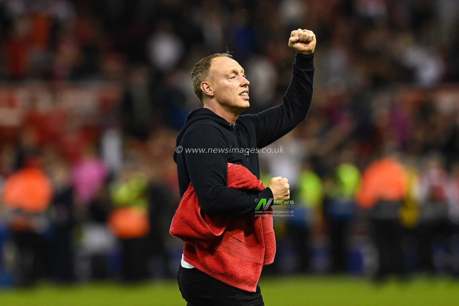 Steve Cooper manager of Nottingham Forest celebrates his win to make it to the Championship playoff final