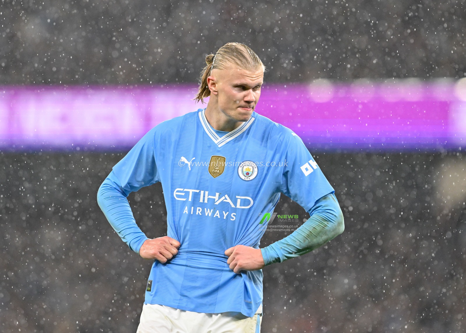 Erling Haaland of Manchester City, during the Emirates FA Cup Quarter- Final match Manchester City vs Newcastle United at Etihad Stadium, Manchester, United Kingdom, 16th March 2024

(Photo by Cody Froggatt/News Images)