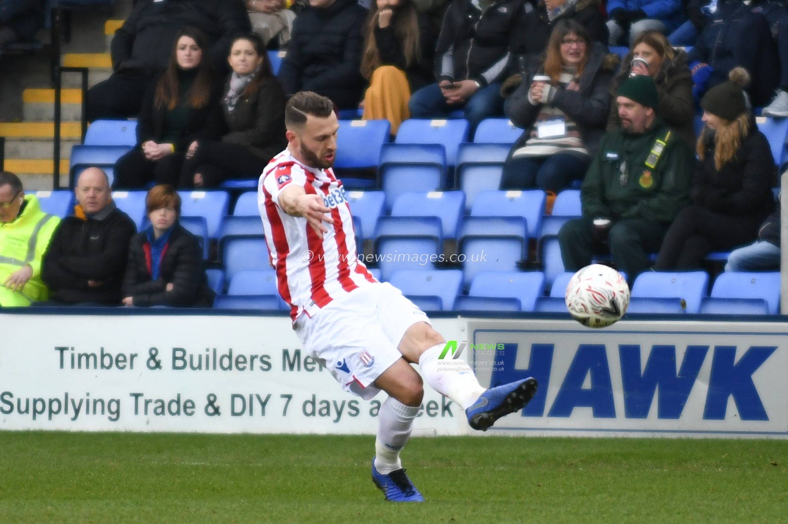 5th January 2019, New Meadow, Shrewsbury, England ; The Emirates FA Cup, 3rd Round, Shrewsbury Town vs Stoke City : Erik Pieters (3) of Stoke City crosses the ball during the game.

Credit: Richard Long/News Images

English Football League images are subject to DataCo Licence