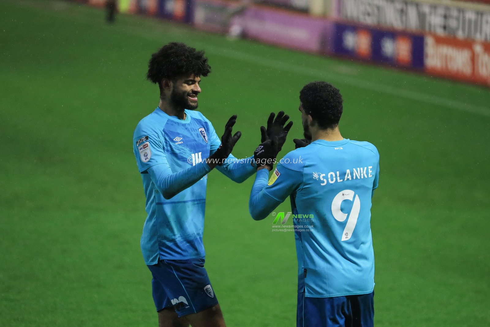Dominic Solanke #9 of Bournemouth celebrates his goal to make it 0-2
