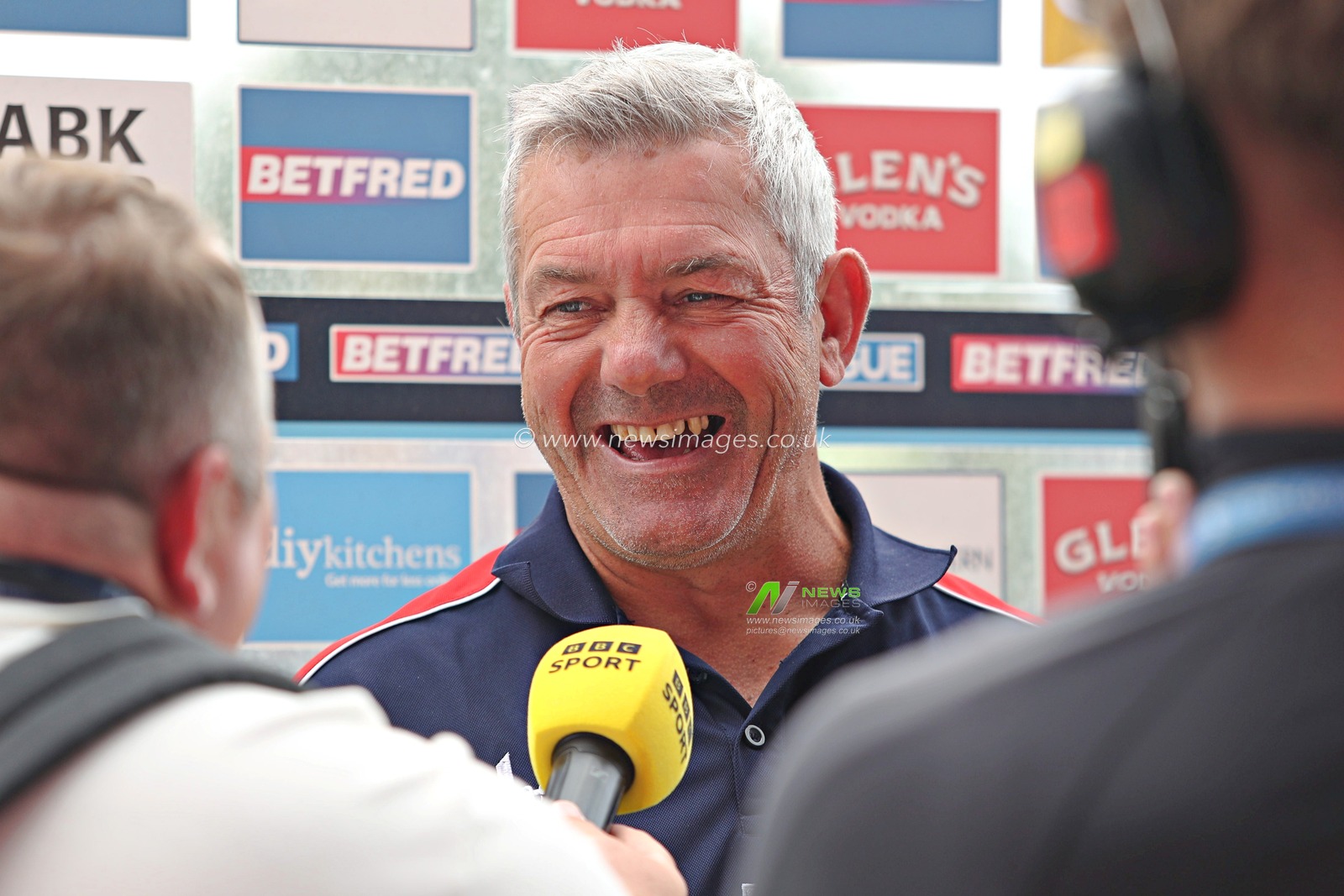 Daryl Powell, Head Coach of Wakefield Trinity is interviewed after the Betfred Super League Round 14 match Wakefield Trinity vs Leigh Leopards at DIY Kitchens Stadium, Wakefield, United Kingdom, 15th June 2025(Photo by Sam Eaden/News Images)