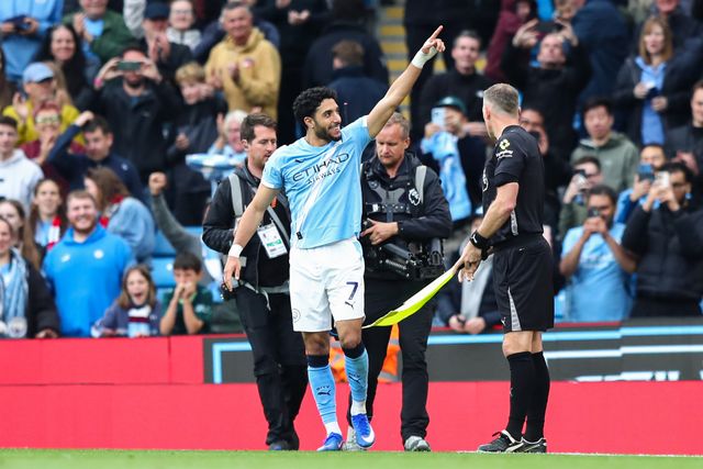 Omar Marmoush of Manchester City celebrates his goal to make it 3-0 during the Premier League match Manchester City vs Brentford at The City in the Community Etihad Stadium, Manchester, United Kingdom on 09 May 2026

(Photo by Jorge Horsted/News Images)