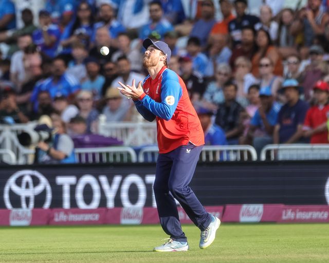 Phil Salt of England catches out Abhishek Sharma of India during the Third Vitality T20 International match England vs India at Trent Bridge, Nottingham, United Kingdom on 07 July 2026

(Photo by Mark Cosgrove/News Images)