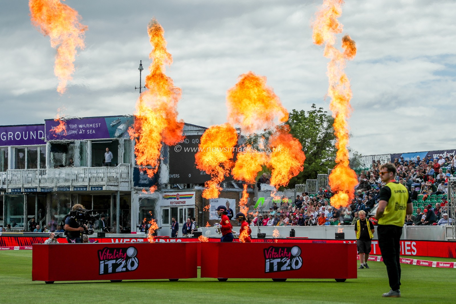 England Women take to the field prior to the 3rd Vitality IT20 Series match England Women vs West Indies Women at The Cloud County Ground, Chelmsford, United Kingdom, 26th May 2025

(Photo by Izzy Poles/News Images)