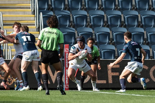 James Cooke Castleford of Tigers Reserves goes over for a try during the Rugby League Reserves match Leeds Rhinos Reserves vs Castleford Tigers Reserves at AMT Headingley Stadium, Leeds, United Kingdom on 22 May 2026

(Photo by Mark Cosgrove/News Images)