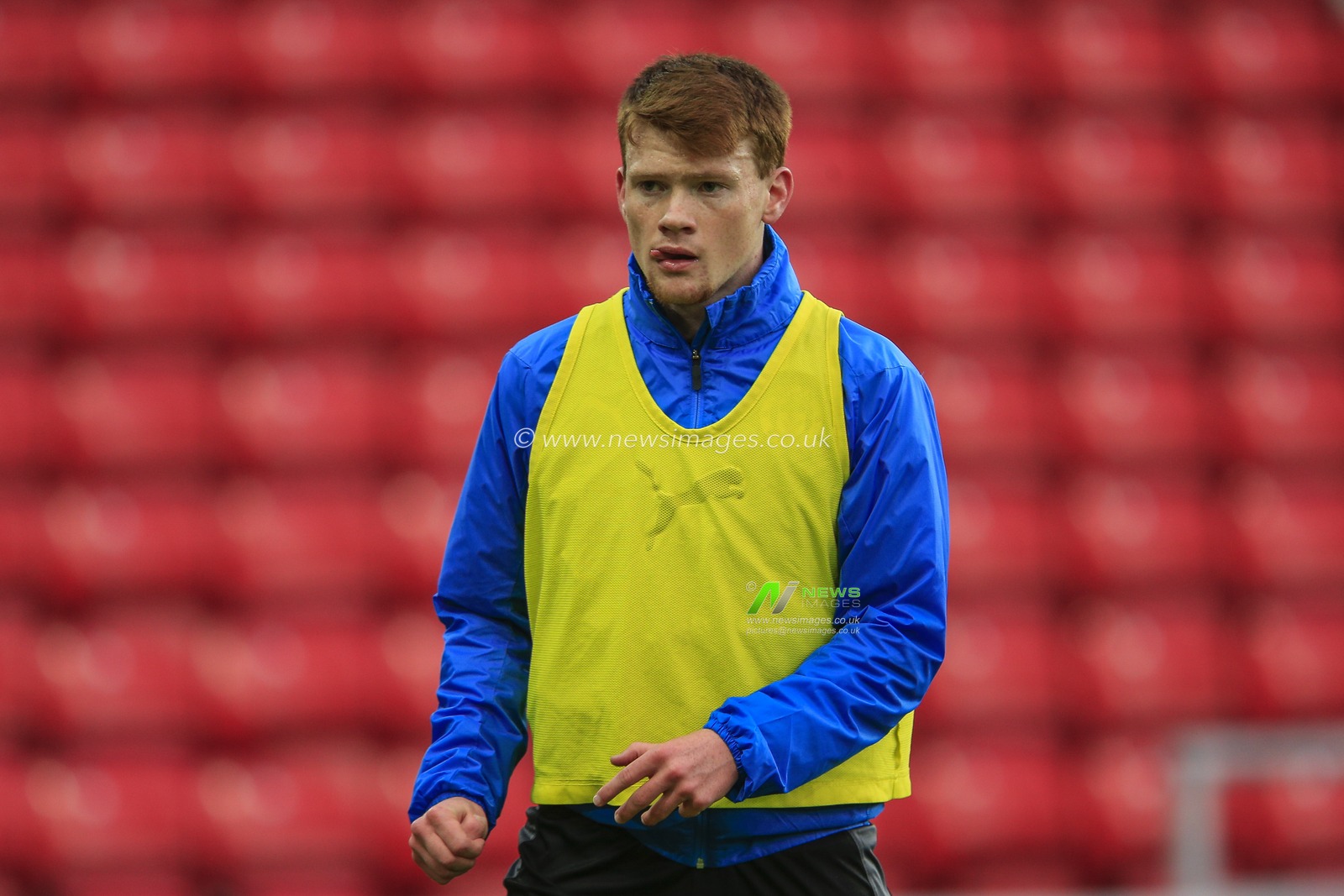 Luke Robinson #34 of Wigan Athletic during the pre-game warmup