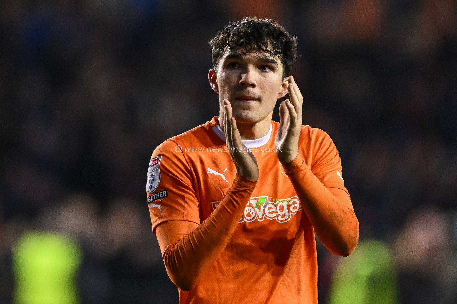 Kyle Joseph of Blackpool applauds the fans at the end of the Sky Bet League 1 match Blackpool vs Charlton Athletic at Bloomfield Road, Blackpool, United Kingdom, 27th January 2024

(Photo by Craig Thomas/News Images)