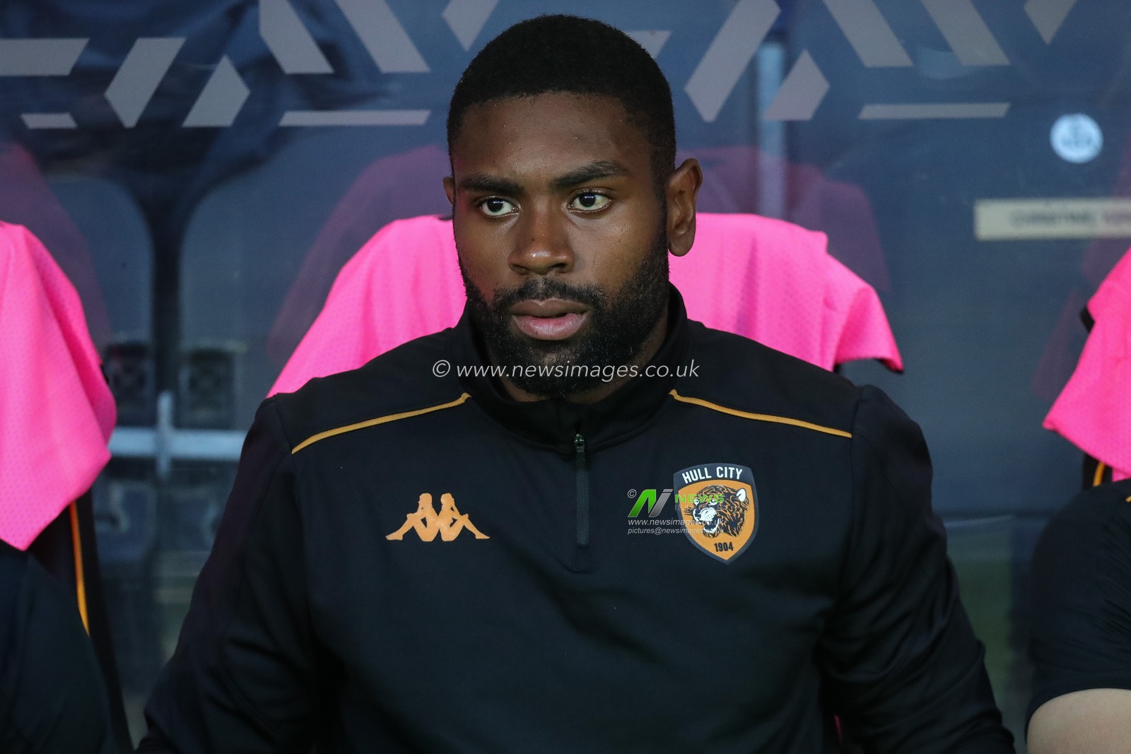 ThimothÃ©e Lo-Tutala #32 of Hull City on the bench during the Carabao Cup match Hull City vs Doncaster Rovers at MKM Stadium, Hull, United Kingdom, 8th August 2023

(Photo by James Heaton/News Images)