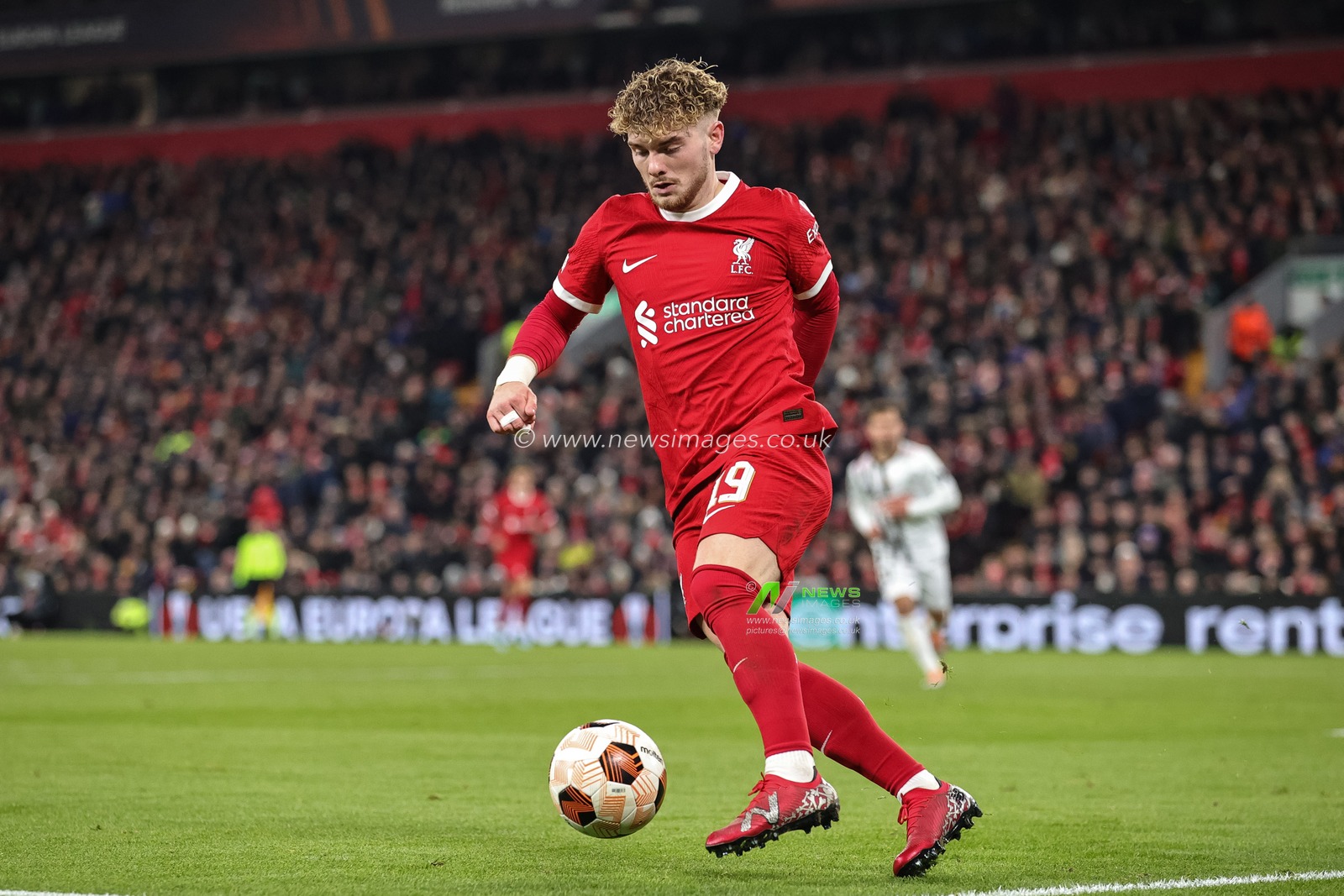 Harvey Elliott #19 of Liverpool in action during the UEFA Europa League match Liverpool vs LASK at Anfield, Liverpool, United Kingdom, 30th November 2023

(Photo by Mark Cosgrove/News Images)