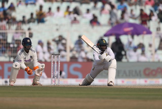 Teamba Bavuma (Captain) of South Africa  during the IDFC First Bank Test Day 3 match India vs South Africa at Eden Gardens, Kolkata, India, 16th November 2025

(Photo by Shubhajit Roy Karmakar/News Images)

