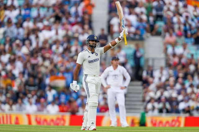 Akash Deep of India celebrates a half century during the 5th Rothesay Test Match Day 3 England vs India at The Kia Oval, London, United Kingdom, 2nd August 2025

(Photo by Izzy Poles/News Images)
