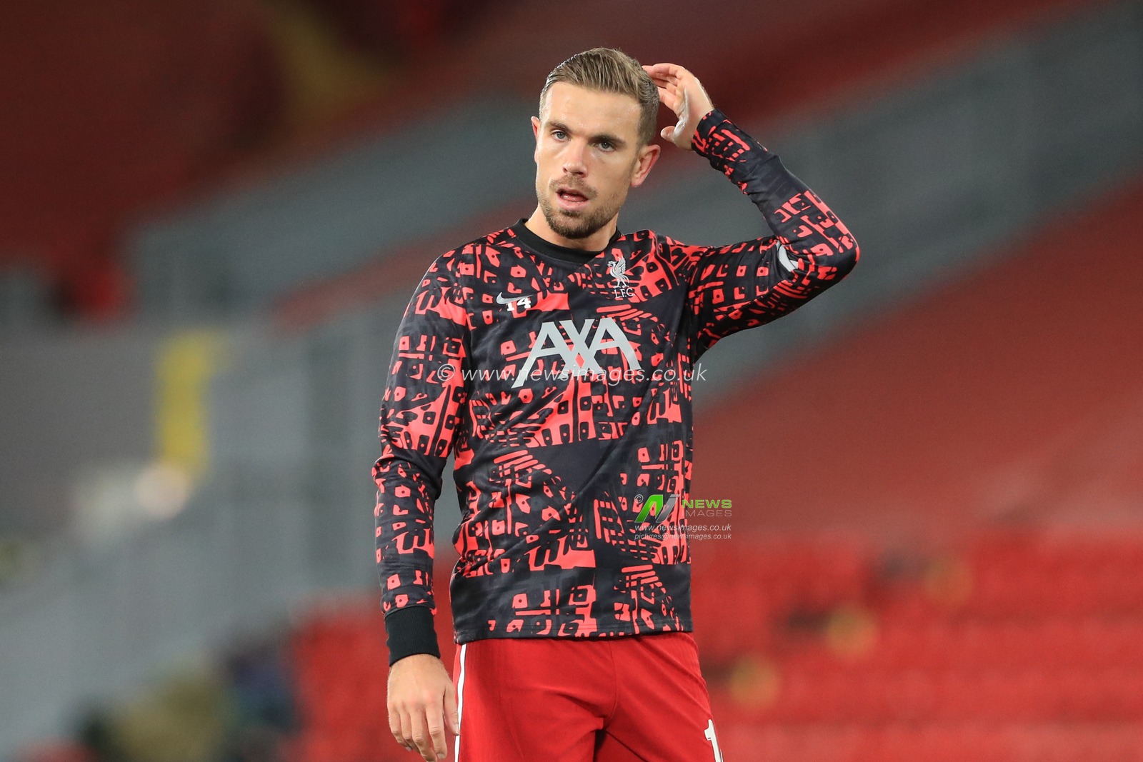 Jordan Henderson (14) of Liverpool during the pre match warm up