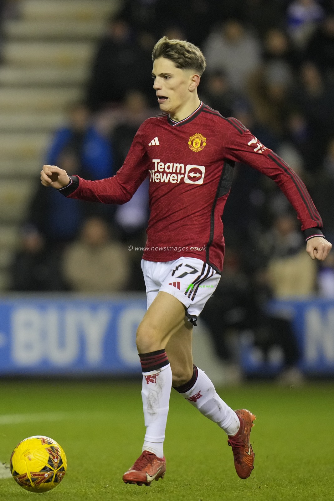 Alejandro Garnacho of Manchester United during the Emirates FA Cup Third Round match Wigan Athletic vs Manchester United at DW Stadium, Wigan, United Kingdom, 8th January 2024

(Photo by Steve Flynn/News Images)