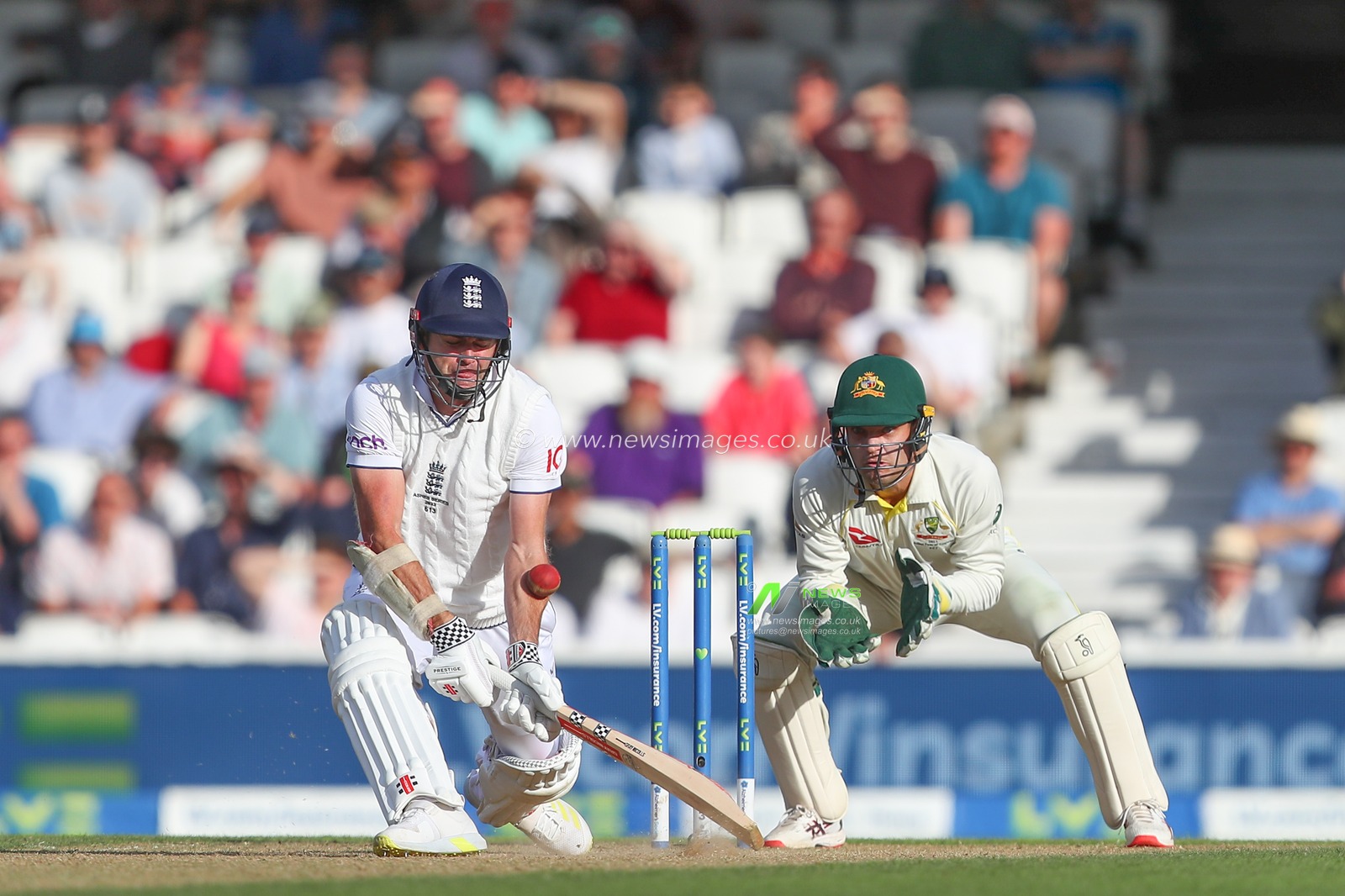 James Anderson of England gets given LWB which then gets over turned by DRS during the LV= Insurance Ashes Fifth Test Series Day Three match England vs Australia at The Kia Oval, London, United Kingdom, 29th July 2023

(Photo by Gareth Evans/News Images)