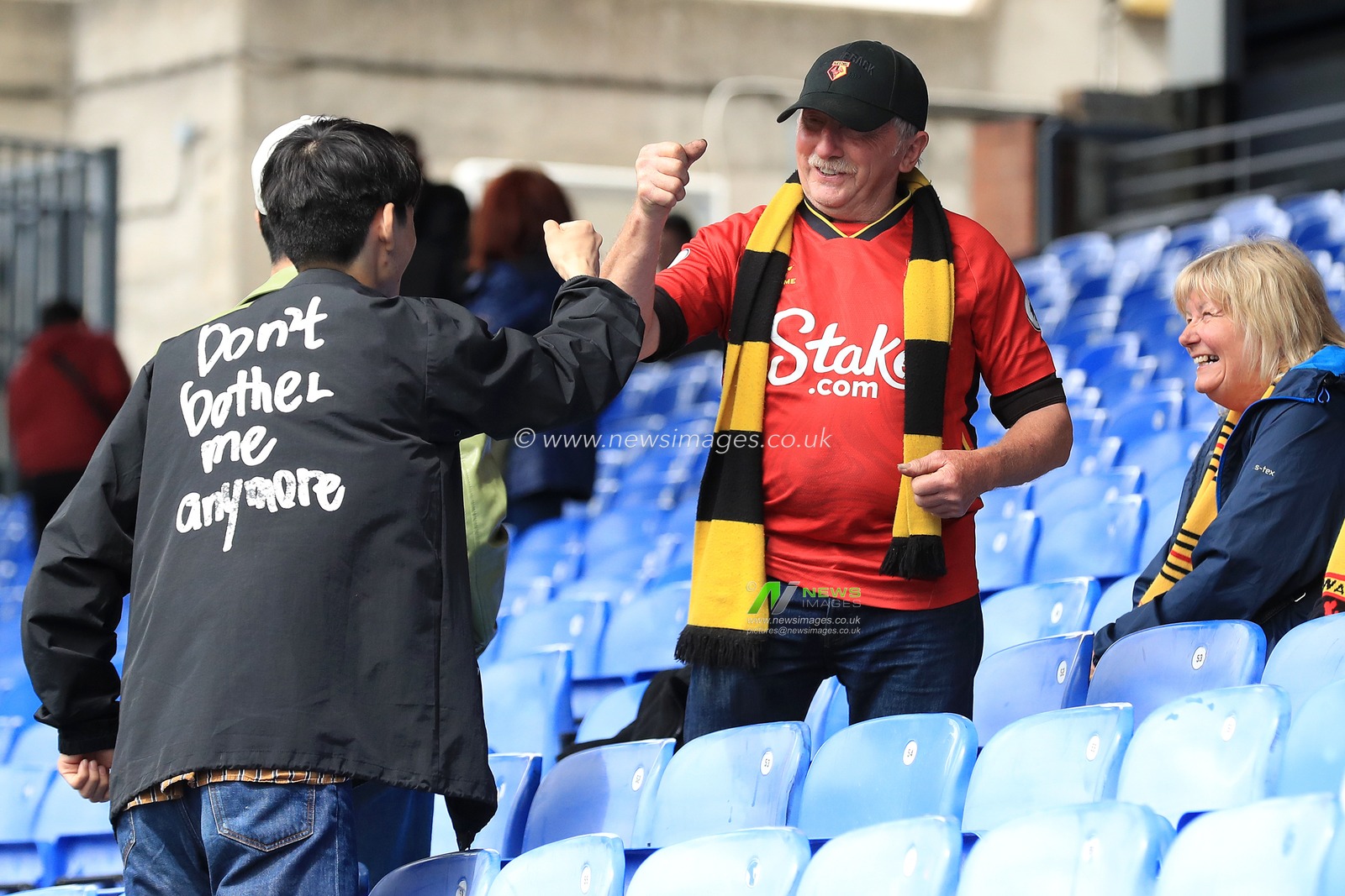 Watford fans seen prior to kick off.