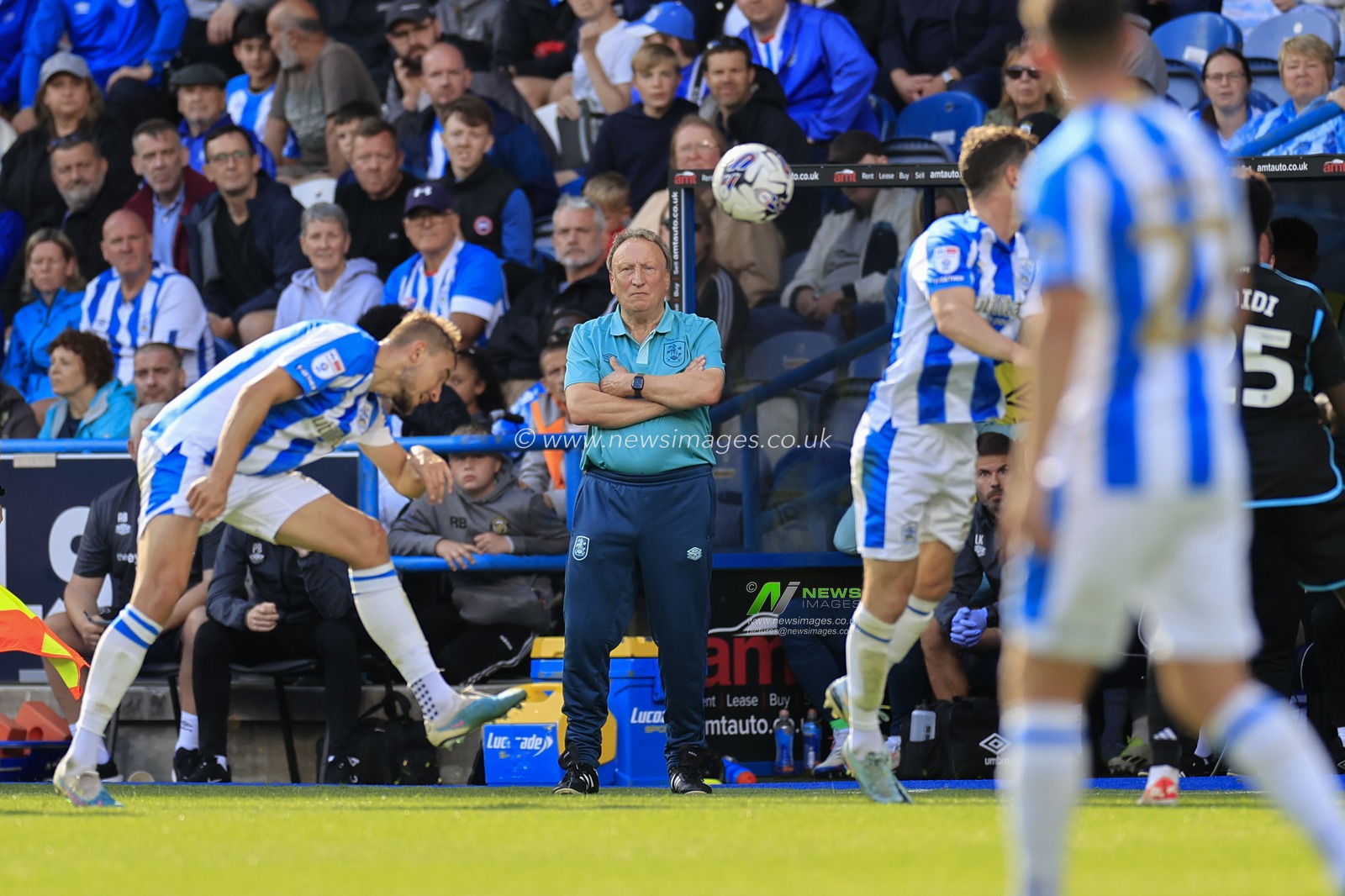 Neil Warnock the Huddersfield Town manager watches from the sideline during the Sky Bet Championship match Huddersfield Town vs Leicester City at John Smith's Stadium, Huddersfield, United Kingdom, 12th August 2023

(Photo by Conor Molloy/News Images)
