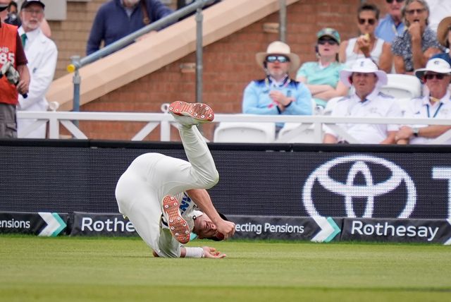 Nathan Smith of New Zealand takes a catch to dismiss Jamie Smith of England during the 3rd Rothesay Test Match Day 5 match England vs New Zealand at Trent Bridge, Nottingham, United Kingdom on 29 June 2026

(Photo by Maynard Manyowa/News Images)