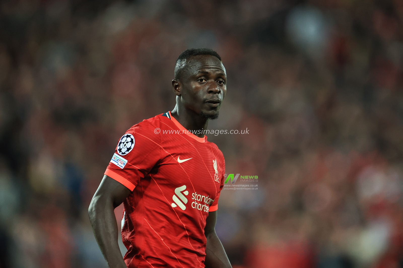 Sadio Mane #10 of Liverpool during the game