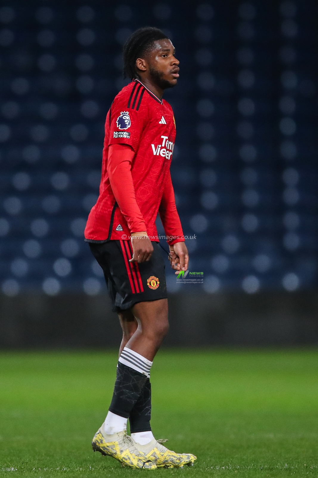 Will Kambwala of Manchester United during the Premier League 2 U23 match West Bromwich Albion vs Manchester United at The Hawthorns, West Bromwich, United Kingdom, 18th March 2024

(Photo by Gareth Evans/News Images)
