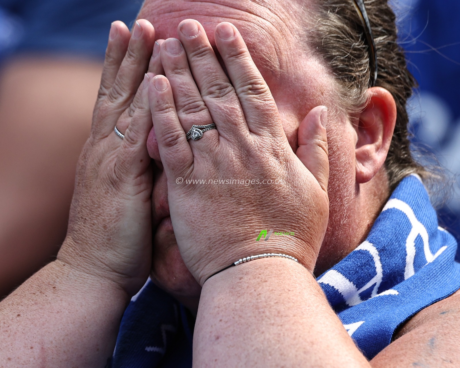 Everton fan whips tears away celebrating the legacy and leaving Goodison Park after the Premier League match Everton vs Southampton at Goodison Park, Liverpool, United Kingdom, 18th May 2025

(Photo by Mark Cosgrove/News Images)