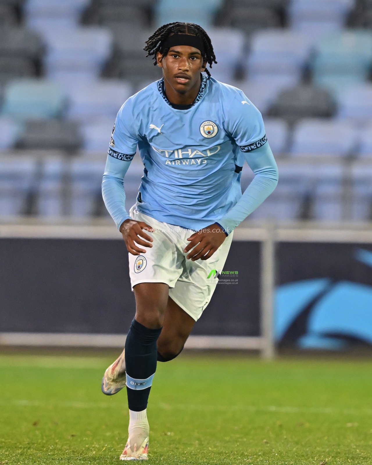 Reigan Heskey of Manchester City during the Premier League 2 U23 match Manchester City vs Norwich City at Joie Stadium, Manchester, United Kingdom, 1st November 2024

(Photo by Cody Froggatt/News Images)