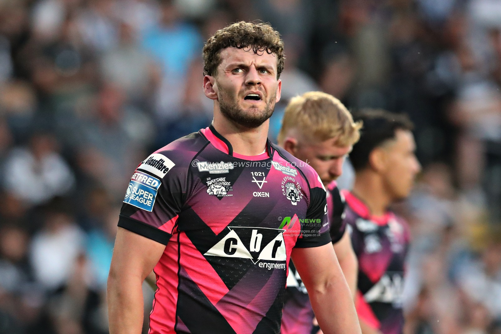 George Lawler of Castleford Tigers during the Betfred Super League Round 14 Hull FC vs Castleford Tigers at MKM Stadium, Hull, United Kingdom, 13th June 2025

(Photo by Sam Eaden/News Images)