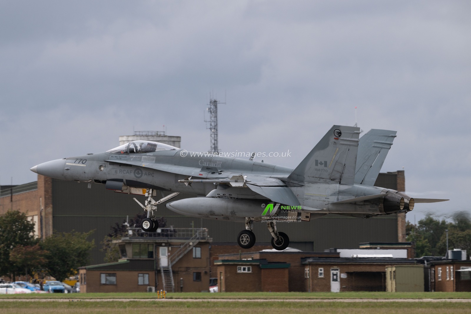 McDonnell Douglas CF-18 Hornet (CF-188) of the Royal Canadian Air Force land during the Exercise of Cobra Warrior 24-2 Royal Air Force Waddington at Royal Air Force Station Waddington, Waddington, United Kingdom, 24th September 2024

(Photo by Cody Froggatt/News Images)
