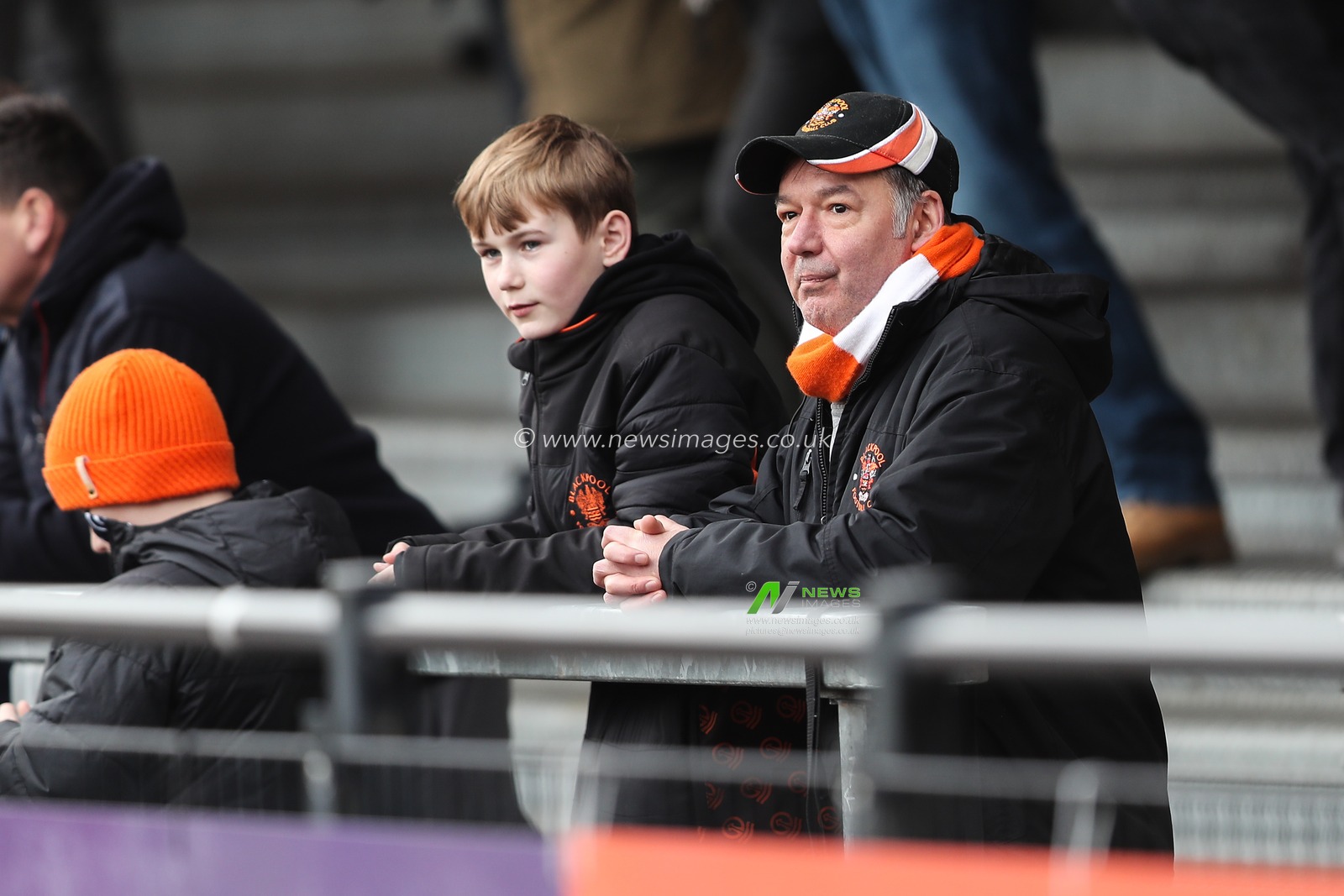Blackpool fans during the Sky Bet League 1 match Exeter City vs Blackpool at St James' Park, Exeter, United Kingdom, 25th January 2025

(Photo by Gareth Evans/News Images)