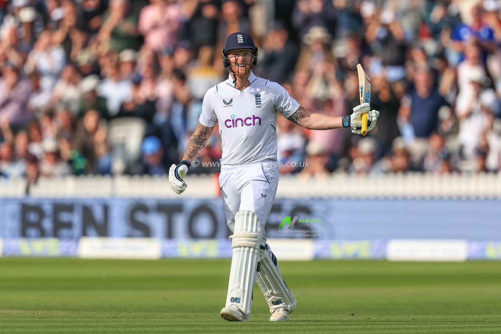 Ben Stokes of England celebrates a half century (50 runs)