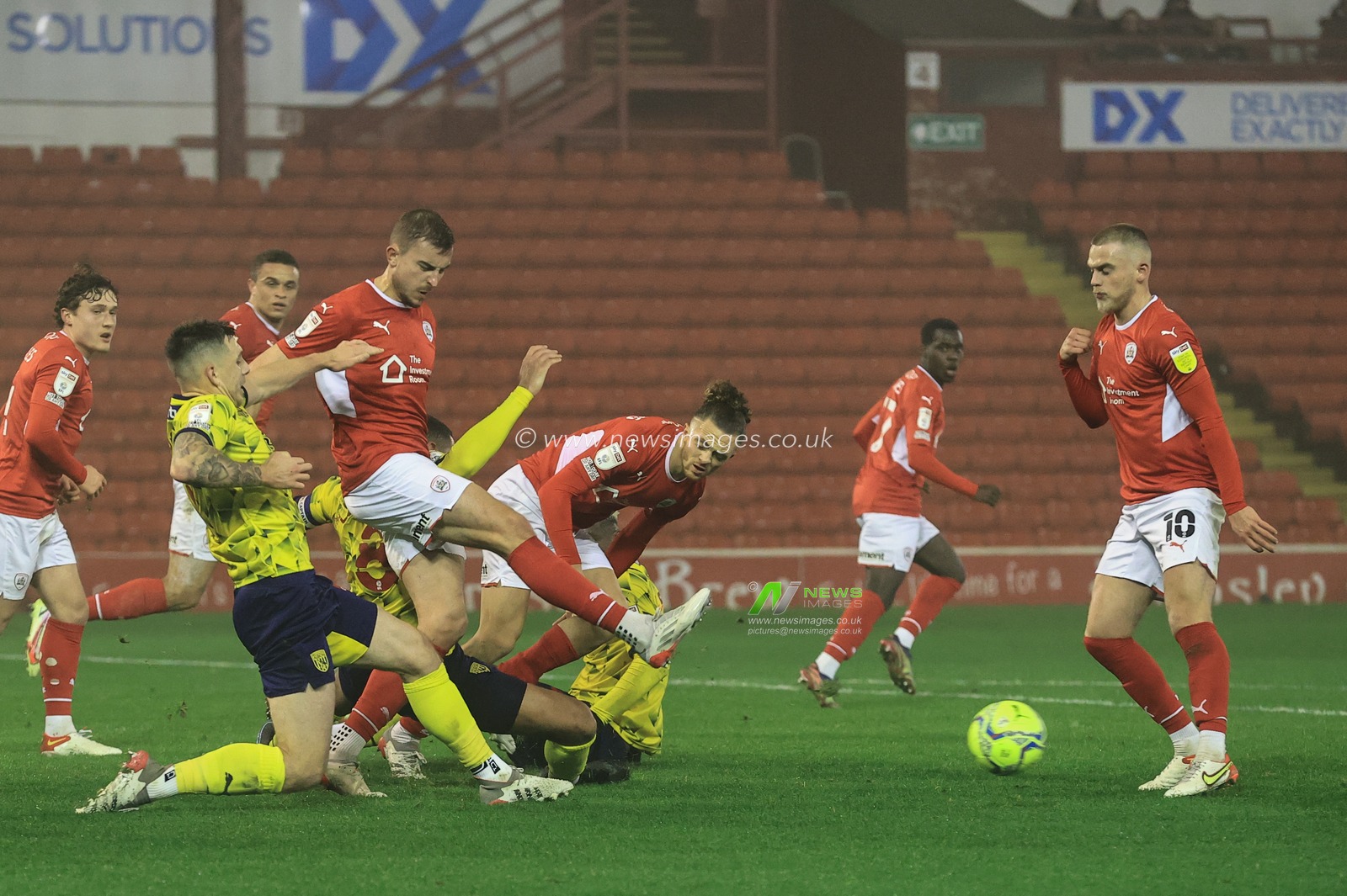 MichaÅ‚ Helik #30 of Barnsley clears the ball from his defence area