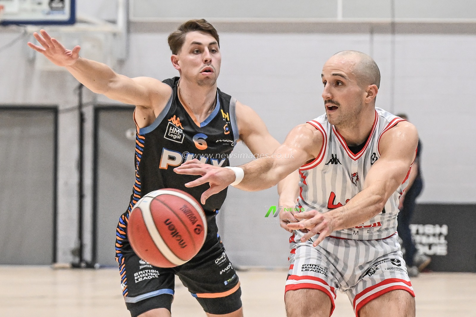 Kimbal Mackenzie of Leicester Riders in action during the British Basketball Championship match Cheshire Phoenix vs Leicester Riders at Ellesmere Port Sports Village, Ellesmere Port, United Kingdom, 12th November 2023

(Photo by Craig Thomas/News Images)