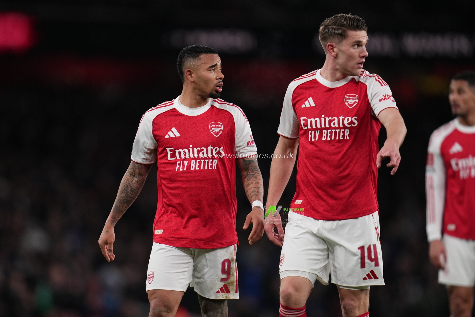 Gabriel Jesus of Arsenal and Viktor Gyokeres of Arsenal during the Emirates FA Cup 4th round match Arsenal vs Wigan Athletic at Emirates, London, United Kingdom on 15 February 2026

(Photo by Harvey Murphy/News Images)