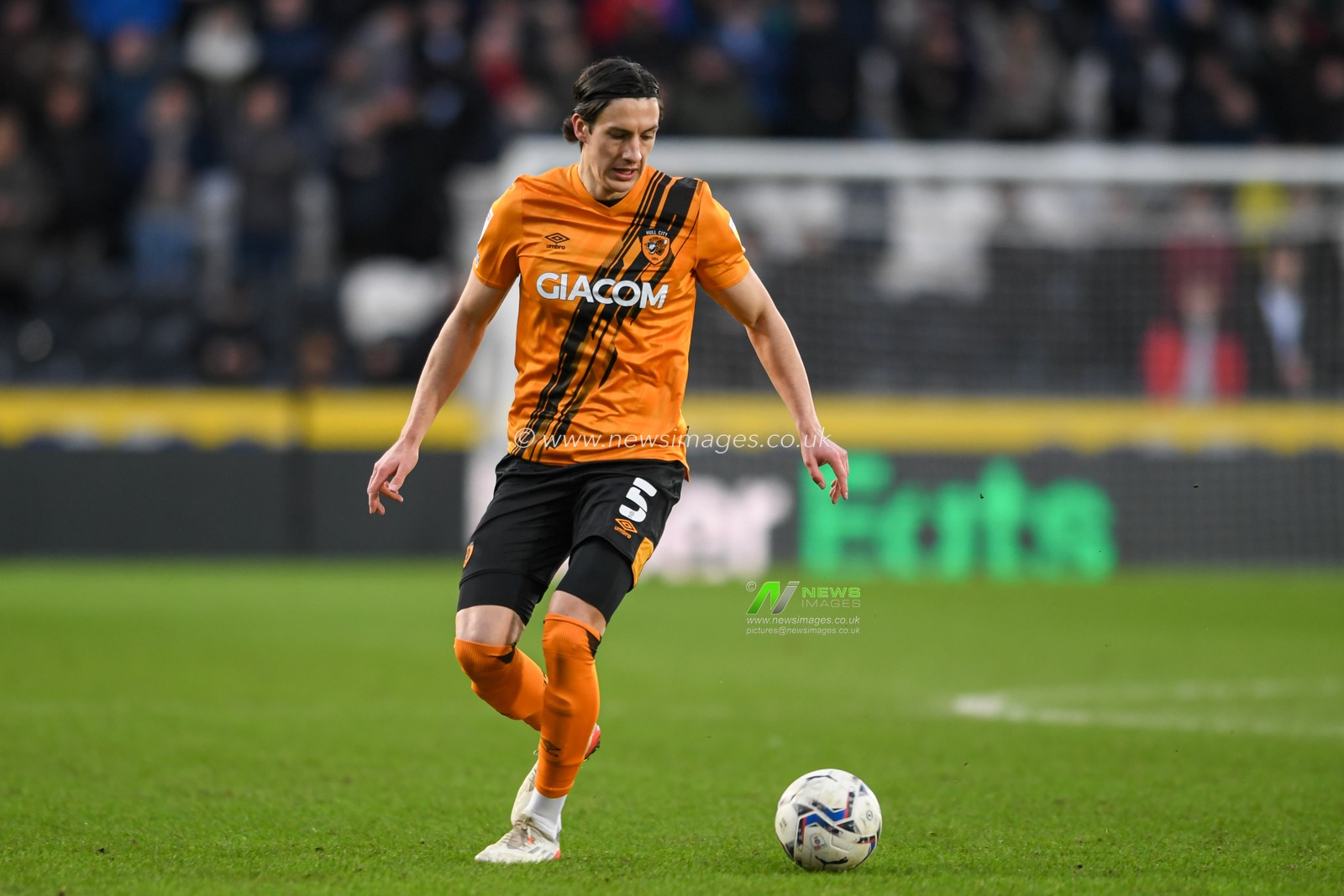 Alfie Jones #5 of Hull City in action during the game