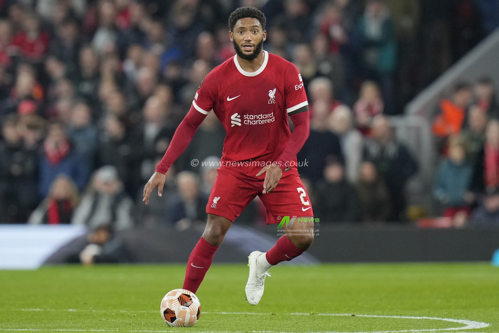 Joe Gomez #2 of Liverpool during the UEFA Europa League match Liverpool vs Toulouse at Anfield, Liverpool, United Kingdom, 26th October 2023

(Photo by Steve Flynn/News Images)