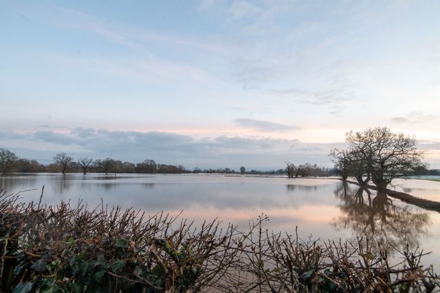 River Severn bursts its banks in Upton upon Severn