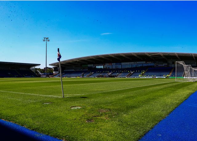 A general view of SMH Stadium ahead of the during the Pre-season friendly match Chesterfield vs Nottingham Forest at SMH Group Stadiumact Stadium, Chesterfield, United Kingdom, 12th July 2025

(Photo by Richard Bierton/News Images)