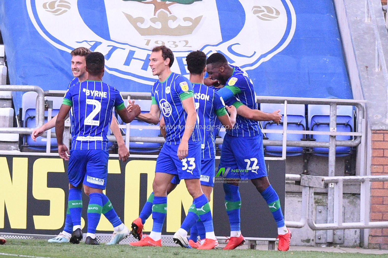 21st September 2019, DW Stadium, Wigan, England; Sky Bet Championship Football, Wigan Athletic vs Charlton Athletic ; Cheyenne Dunkley (22) of Wigan Athletic celebrates scoring his goal making it 2-0


Credit: Richard Long/News Images

English Football League images are subject to DataCo Licence